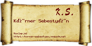 Körner Sebestyén névjegykártya